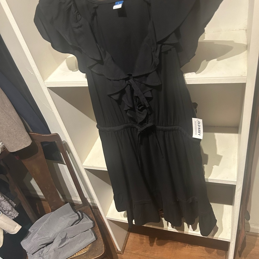 Old Navy black ruffle dress size large new with tags - Picture 12 of 16